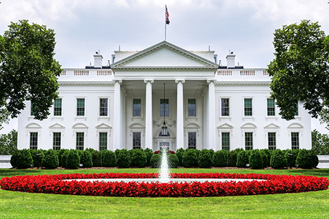 This is a stock photo. The White House in Washington, D.C.